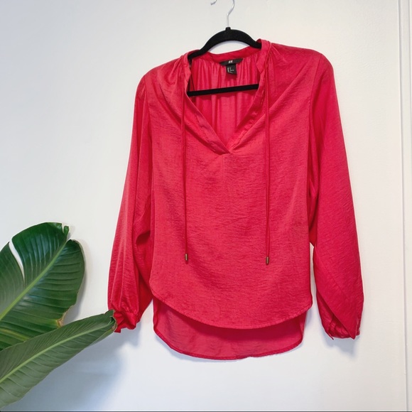 Fuchsia peasant long sleeved shirt - Picture 1 of 4